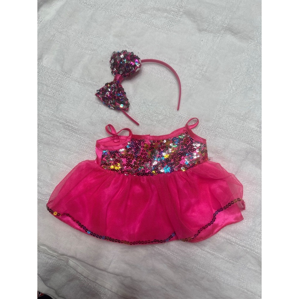 Build a Bear‎ Clothing - Pink Rainbow Sequins Dress